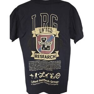 LRG Lifted Research Group 1947 Crest Shirt Medium Navy Cotton NWT NEW